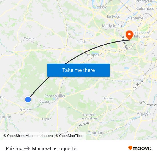 Raizeux to Marnes-La-Coquette map