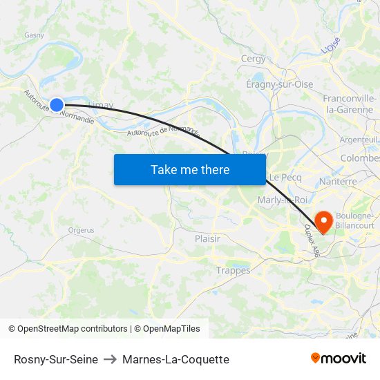 Rosny-Sur-Seine to Marnes-La-Coquette map