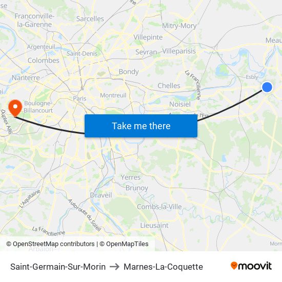 Saint-Germain-Sur-Morin to Marnes-La-Coquette map