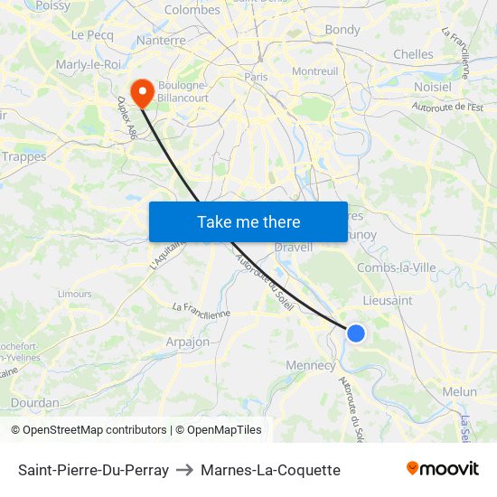 Saint-Pierre-Du-Perray to Marnes-La-Coquette map
