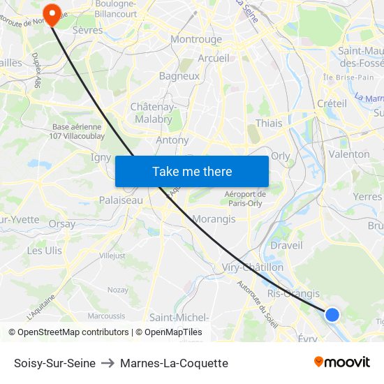 Soisy-Sur-Seine to Marnes-La-Coquette map