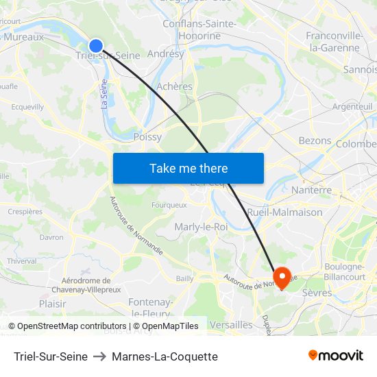 Triel-Sur-Seine to Marnes-La-Coquette map