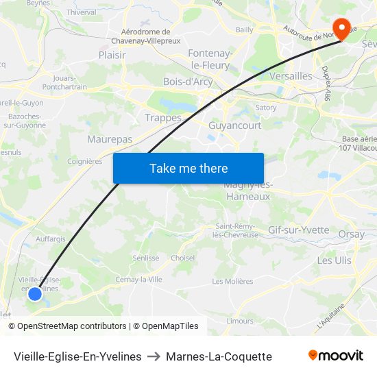 Vieille-Eglise-En-Yvelines to Marnes-La-Coquette map