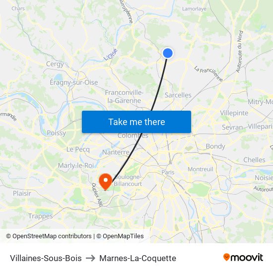Villaines-Sous-Bois to Marnes-La-Coquette map