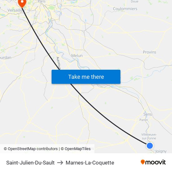 Saint-Julien-Du-Sault to Marnes-La-Coquette map