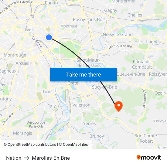 Nation to Marolles-En-Brie map