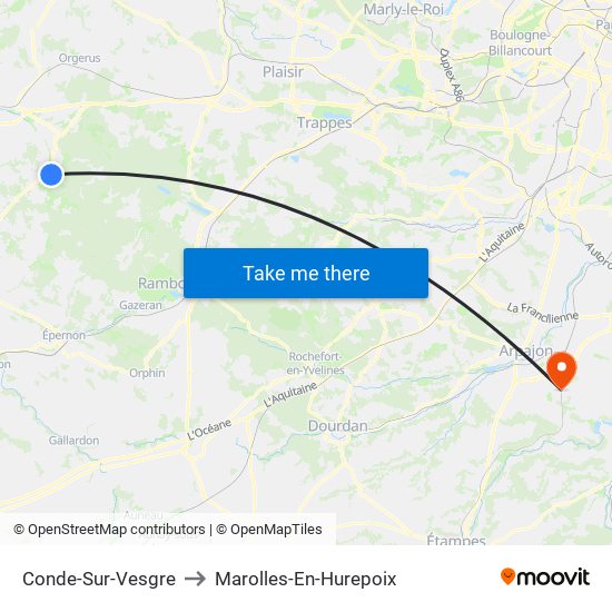 Conde-Sur-Vesgre to Marolles-En-Hurepoix map