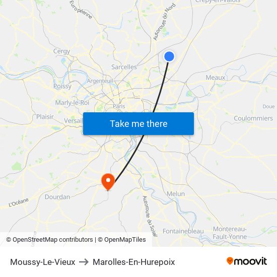 Moussy-Le-Vieux to Marolles-En-Hurepoix map