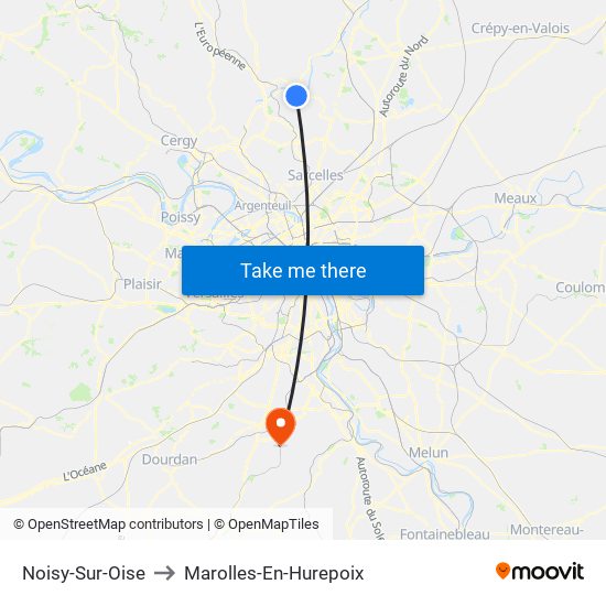 Noisy-Sur-Oise to Marolles-En-Hurepoix map