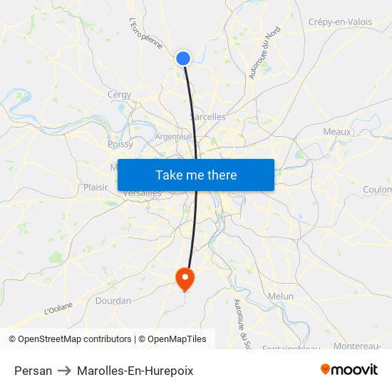 Persan to Marolles-En-Hurepoix map