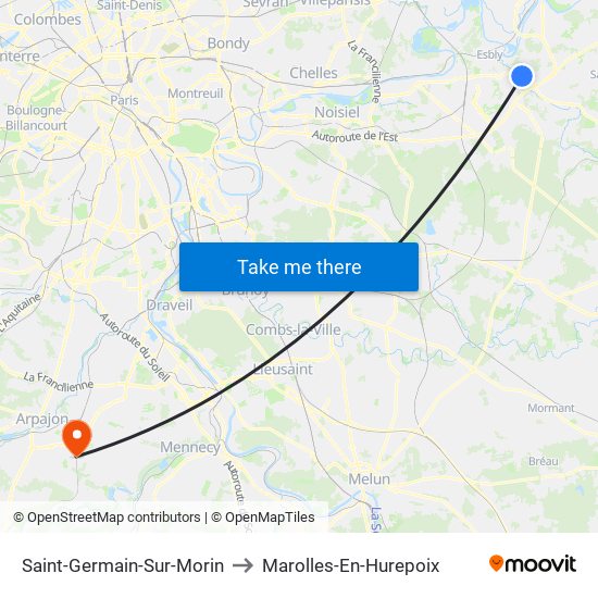 Saint-Germain-Sur-Morin to Marolles-En-Hurepoix map