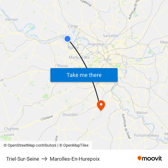 Triel-Sur-Seine to Marolles-En-Hurepoix map