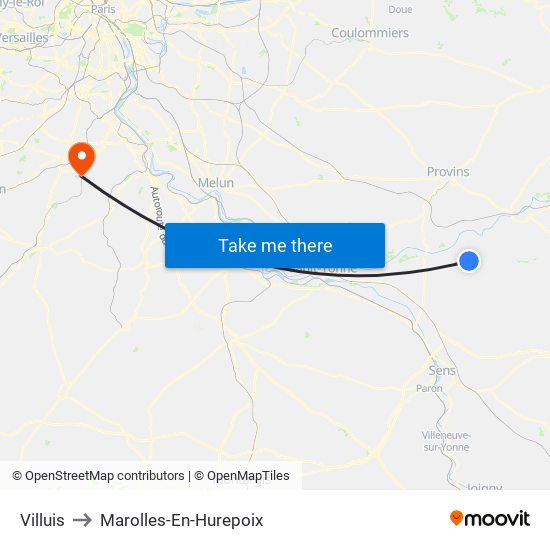 Villuis to Marolles-En-Hurepoix map