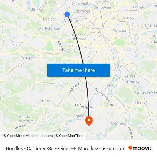 Houilles - Carrières-Sur-Seine to Marolles-En-Hurepoix map