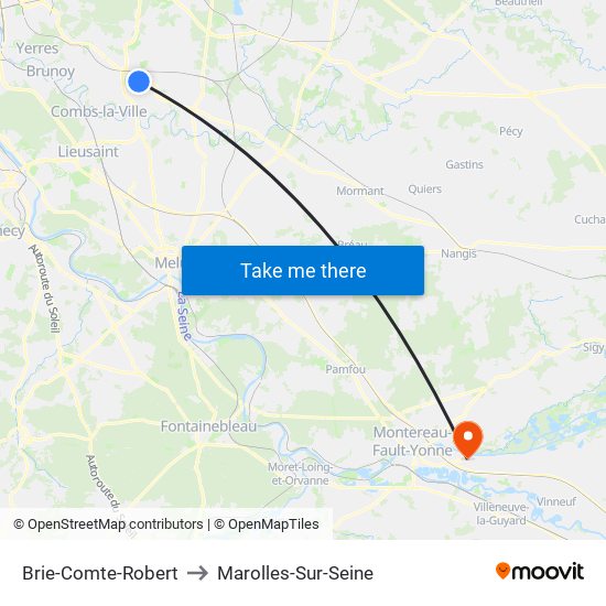 Brie-Comte-Robert to Marolles-Sur-Seine map