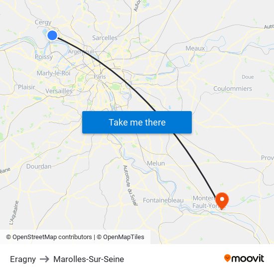 Eragny to Marolles-Sur-Seine map