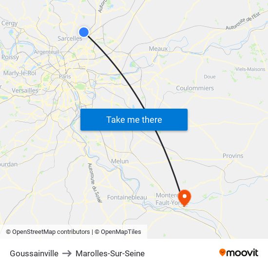 Goussainville to Marolles-Sur-Seine map