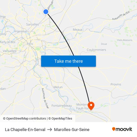 La Chapelle-En-Serval to Marolles-Sur-Seine map