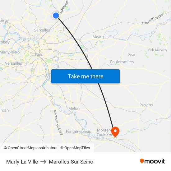 Marly-La-Ville to Marolles-Sur-Seine map