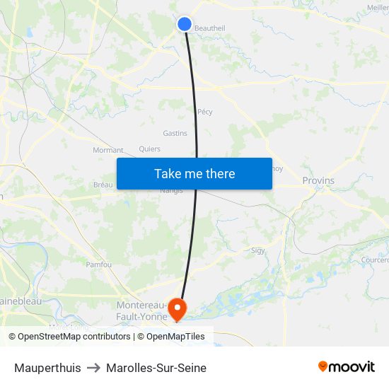 Mauperthuis to Marolles-Sur-Seine map