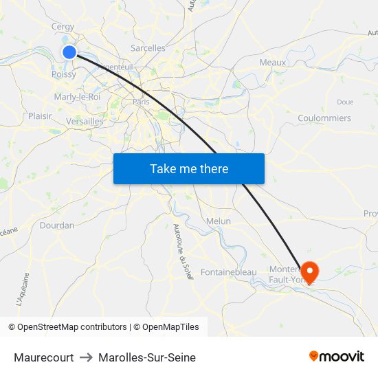 Maurecourt to Marolles-Sur-Seine map