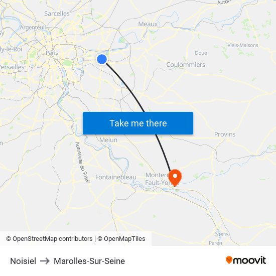 Noisiel to Marolles-Sur-Seine map