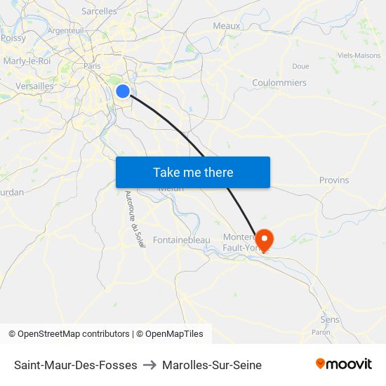 Saint-Maur-Des-Fosses to Marolles-Sur-Seine map