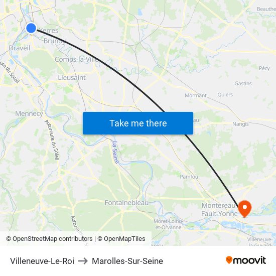 Villeneuve-Le-Roi to Marolles-Sur-Seine map