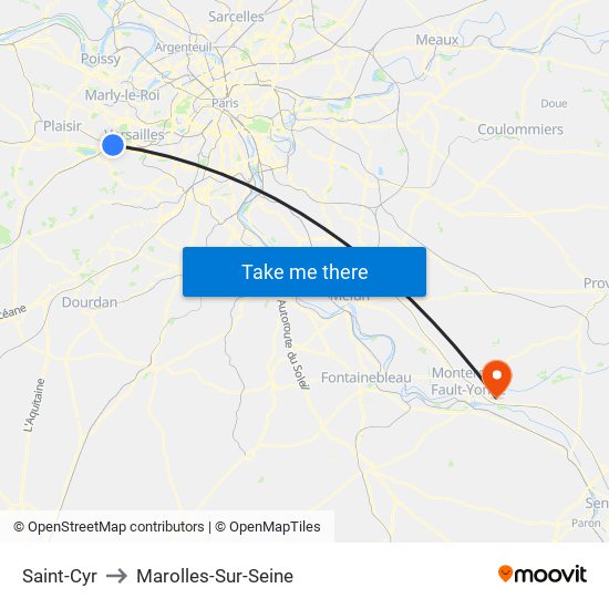 Saint-Cyr to Marolles-Sur-Seine map