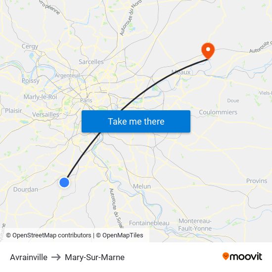 Avrainville to Mary-Sur-Marne map