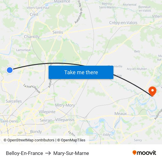 Belloy-En-France to Mary-Sur-Marne map