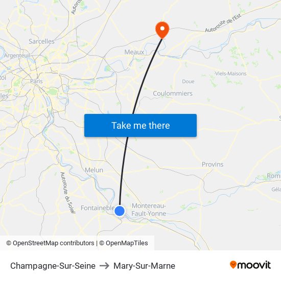 Champagne-Sur-Seine to Mary-Sur-Marne map