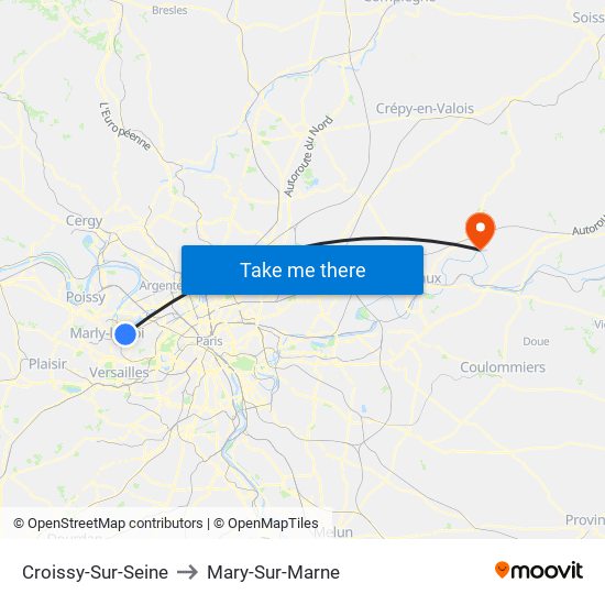 Croissy-Sur-Seine to Mary-Sur-Marne map