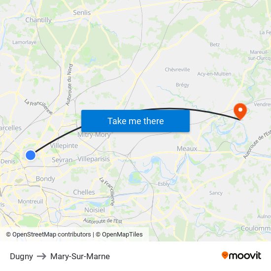 Dugny to Mary-Sur-Marne map