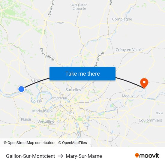 Gaillon-Sur-Montcient to Mary-Sur-Marne map