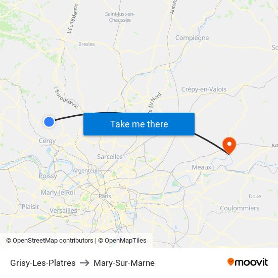Grisy-Les-Platres to Mary-Sur-Marne map