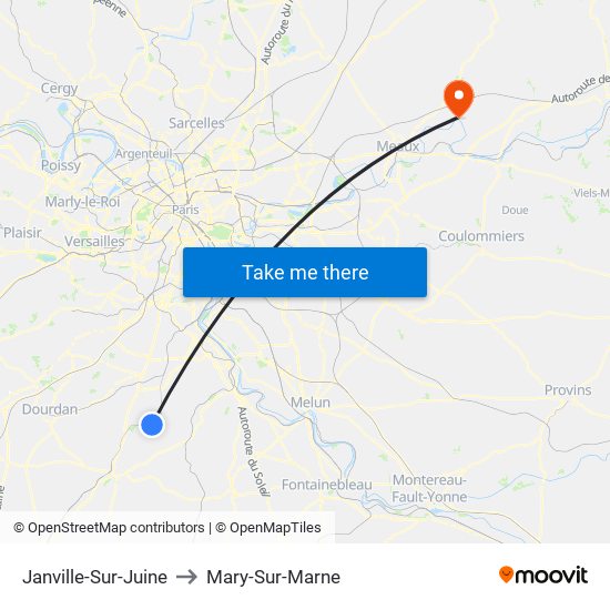 Janville-Sur-Juine to Mary-Sur-Marne map