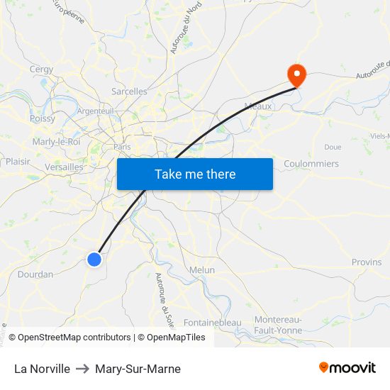 La Norville to Mary-Sur-Marne map