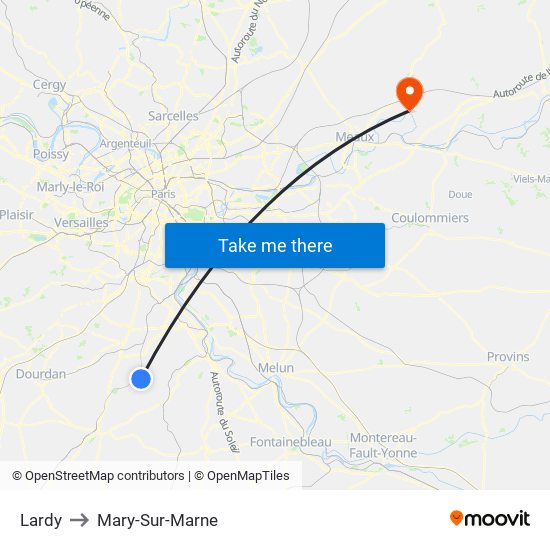 Lardy to Mary-Sur-Marne map