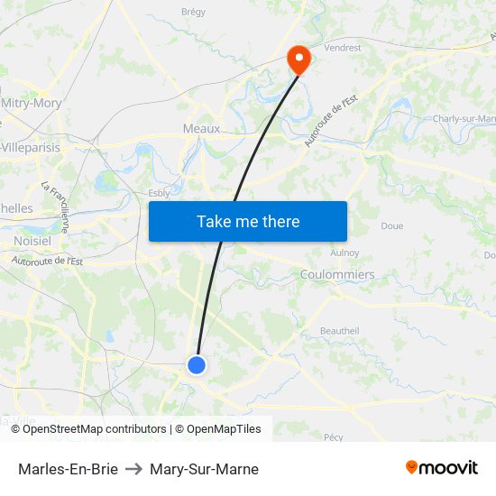 Marles-En-Brie to Mary-Sur-Marne map