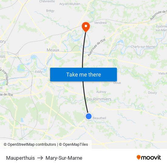 Mauperthuis to Mary-Sur-Marne map