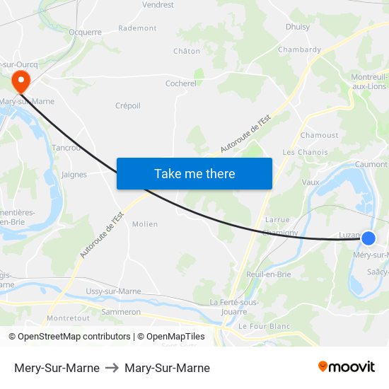 Mery-Sur-Marne to Mary-Sur-Marne map