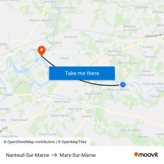 Nanteuil-Sur-Marne to Mary-Sur-Marne map