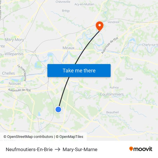 Neufmoutiers-En-Brie to Mary-Sur-Marne map