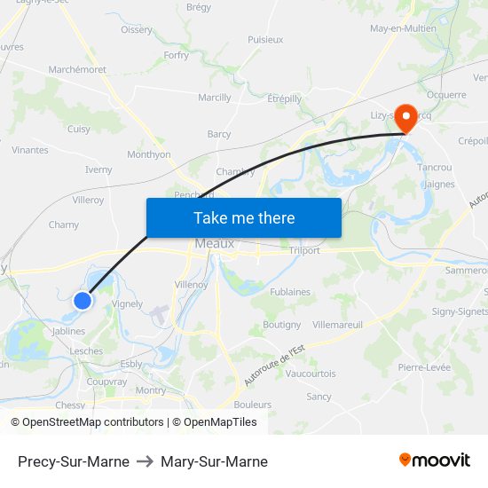 Precy-Sur-Marne to Mary-Sur-Marne map