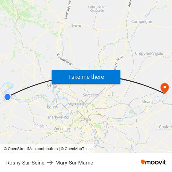 Rosny-Sur-Seine to Mary-Sur-Marne map