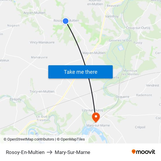 Rosoy-En-Multien to Mary-Sur-Marne map