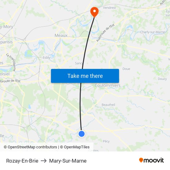 Rozay-En-Brie to Mary-Sur-Marne map
