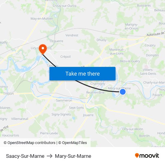 Saacy-Sur-Marne to Mary-Sur-Marne map