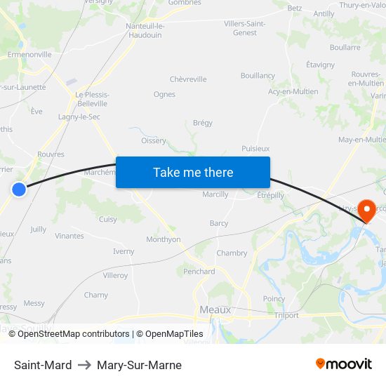 Saint-Mard to Mary-Sur-Marne map